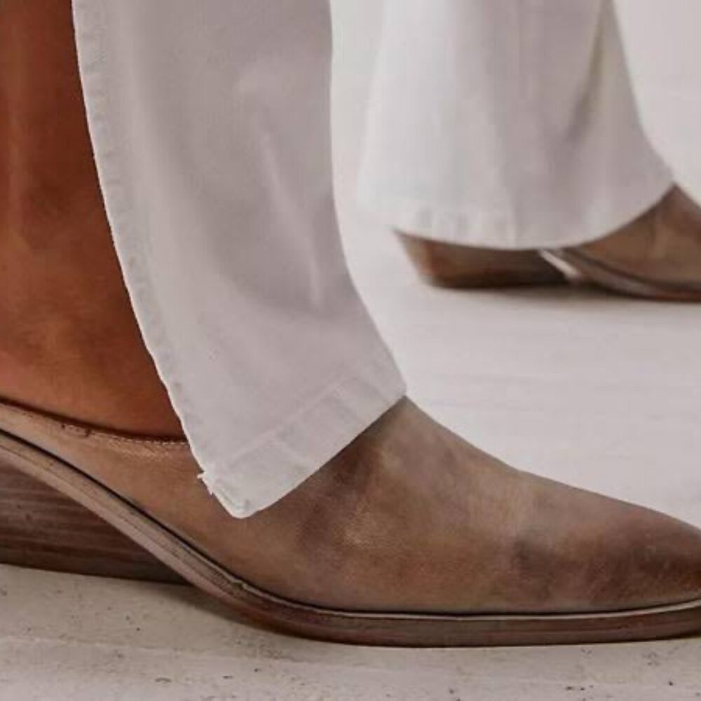 Free People Tallulah Pointed Toe Leather Western Mules Size‎ 36.5 - Picture 2 of 10